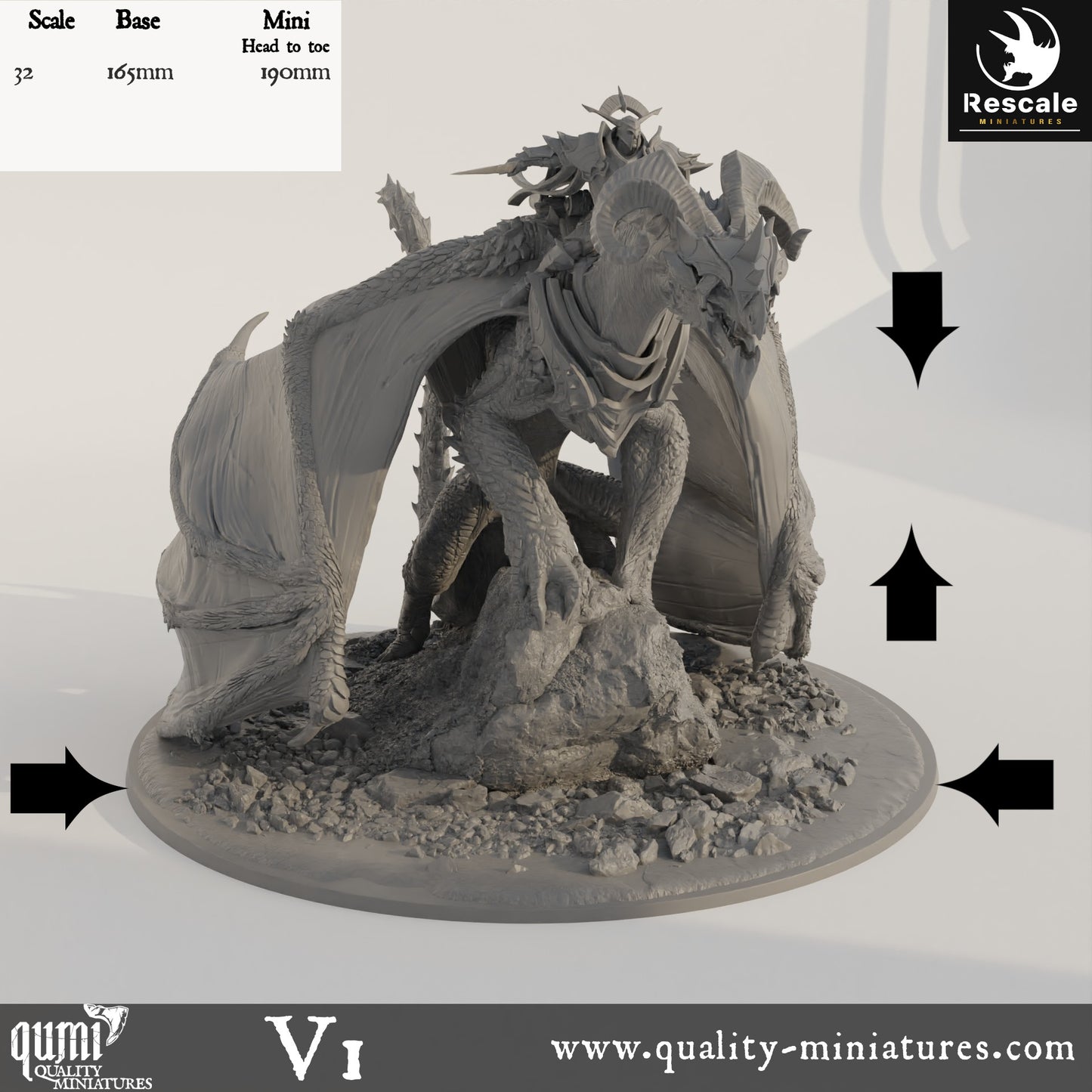 Dragon Astralyon - 32mm Tabletop RPG Mini - Qumi - Rescale Miniatures