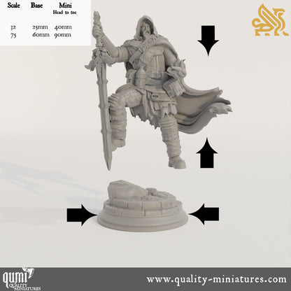 Ator - Revenant of Vindication - 32mm 75mm Tabletop RPG Mini - Qumi - DM Stash Quality Miniatures - Qumi