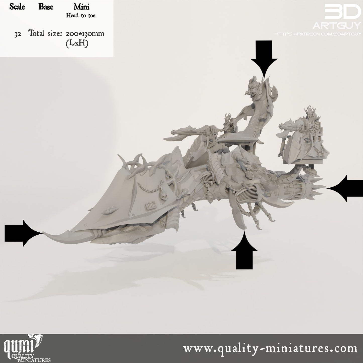 Barge - 32mm Tabletop RPG Mini - Qumi - 3D ArtGuy Quality Miniatures - Qumi