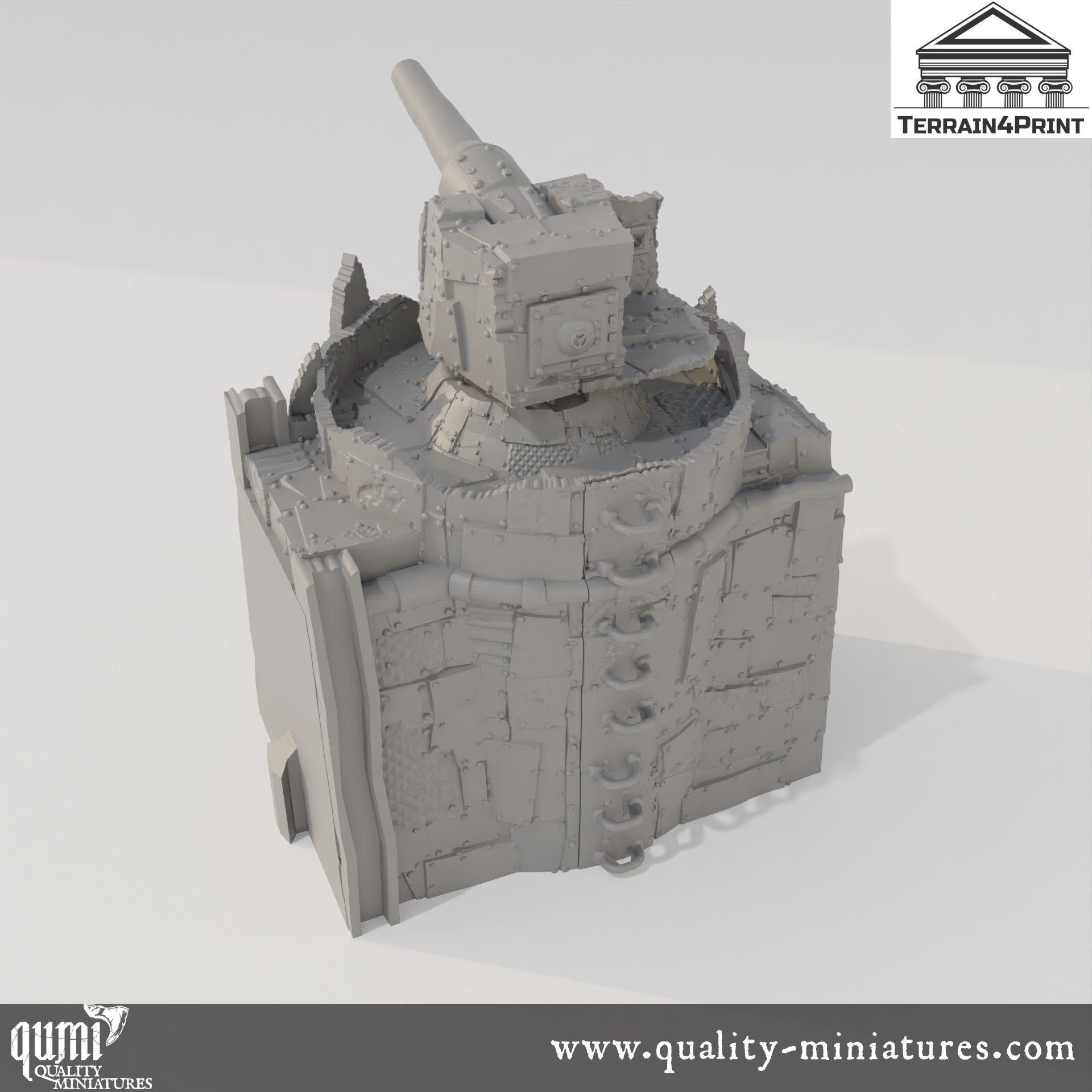 Baricade Canon - Rivet City - Resin Print - Tabletop RPG Terrain - Terrain4Print - Qumi Quality Miniatures - Qumi