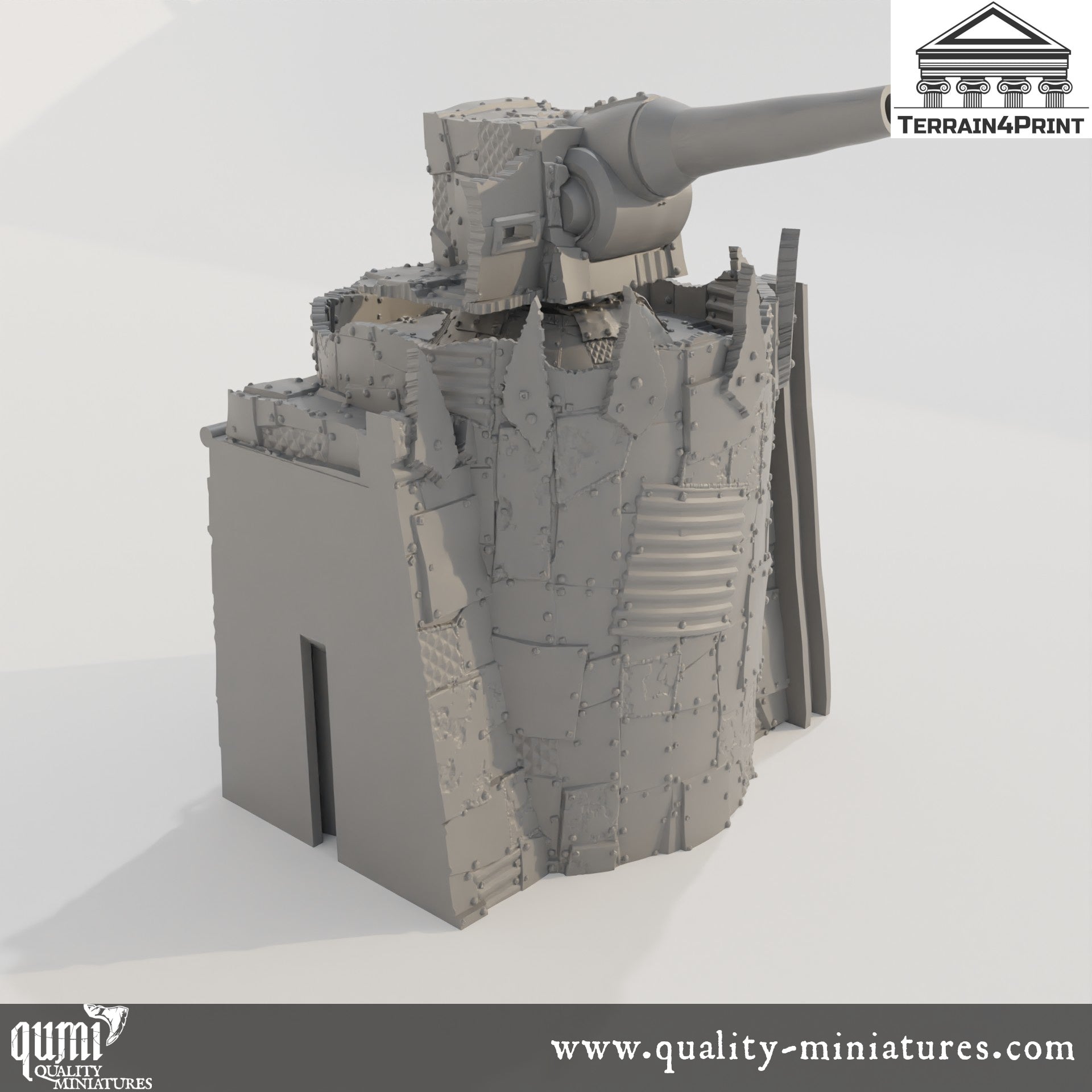 Baricade Canon - Rivet City - Resin Print - Tabletop RPG Terrain - Terrain4Print - Qumi Quality Miniatures - Qumi