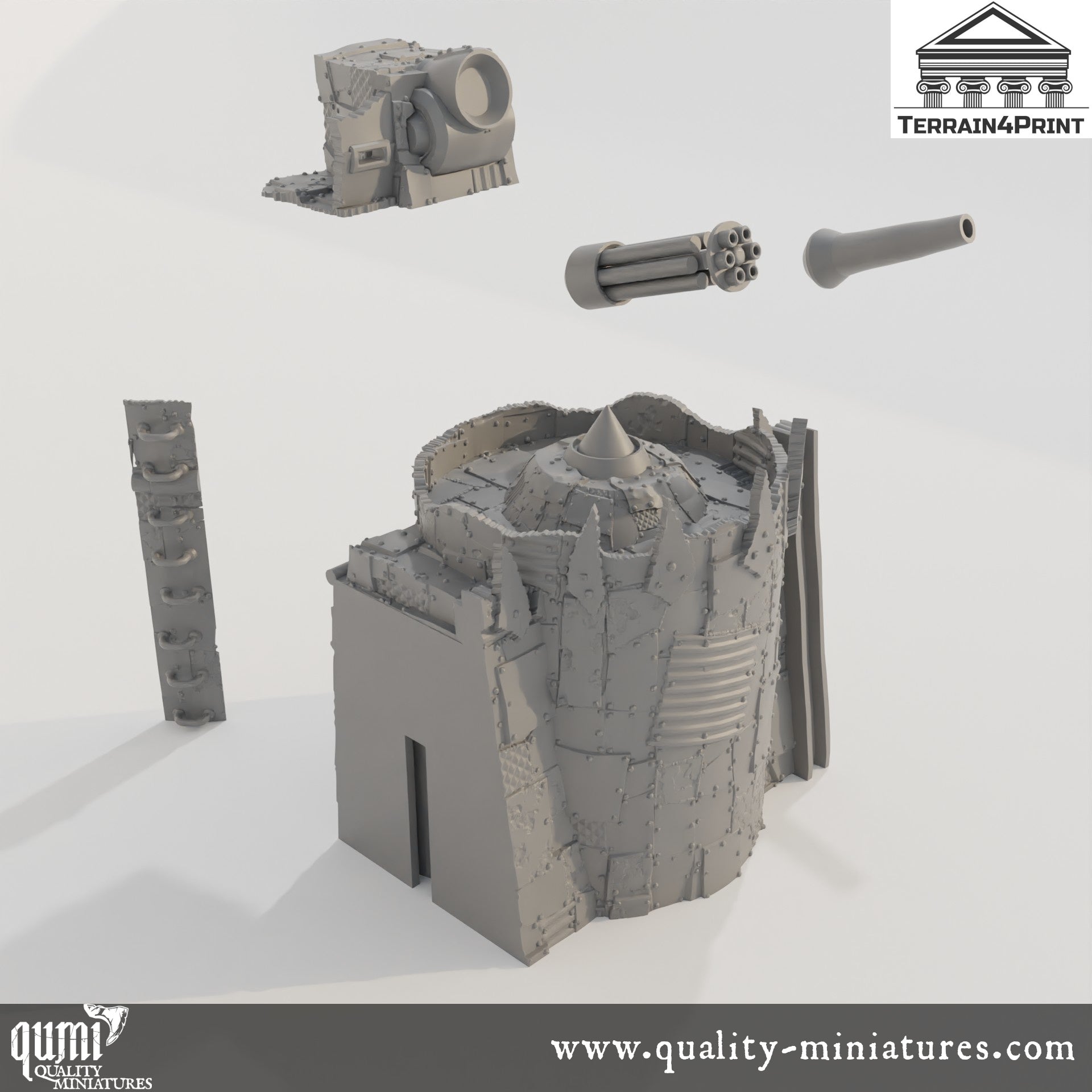 Baricade Canon - Rivet City - Resin Print - Tabletop RPG Terrain - Terrain4Print - Qumi Quality Miniatures - Qumi