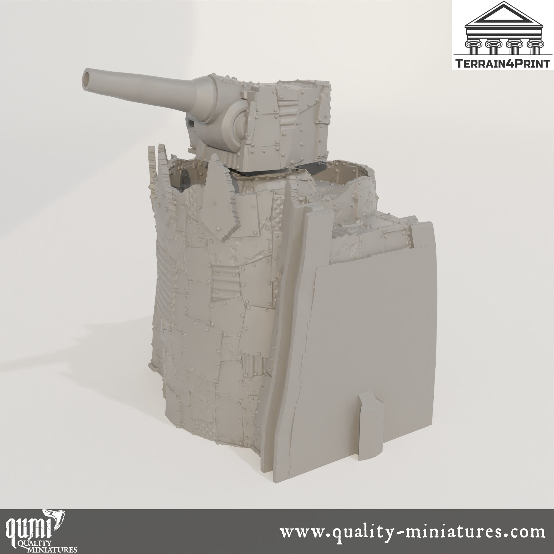 Baricade Canon - Rivet City - Resin Print - Tabletop RPG Terrain - Terrain4Print - Qumi Quality Miniatures - Qumi