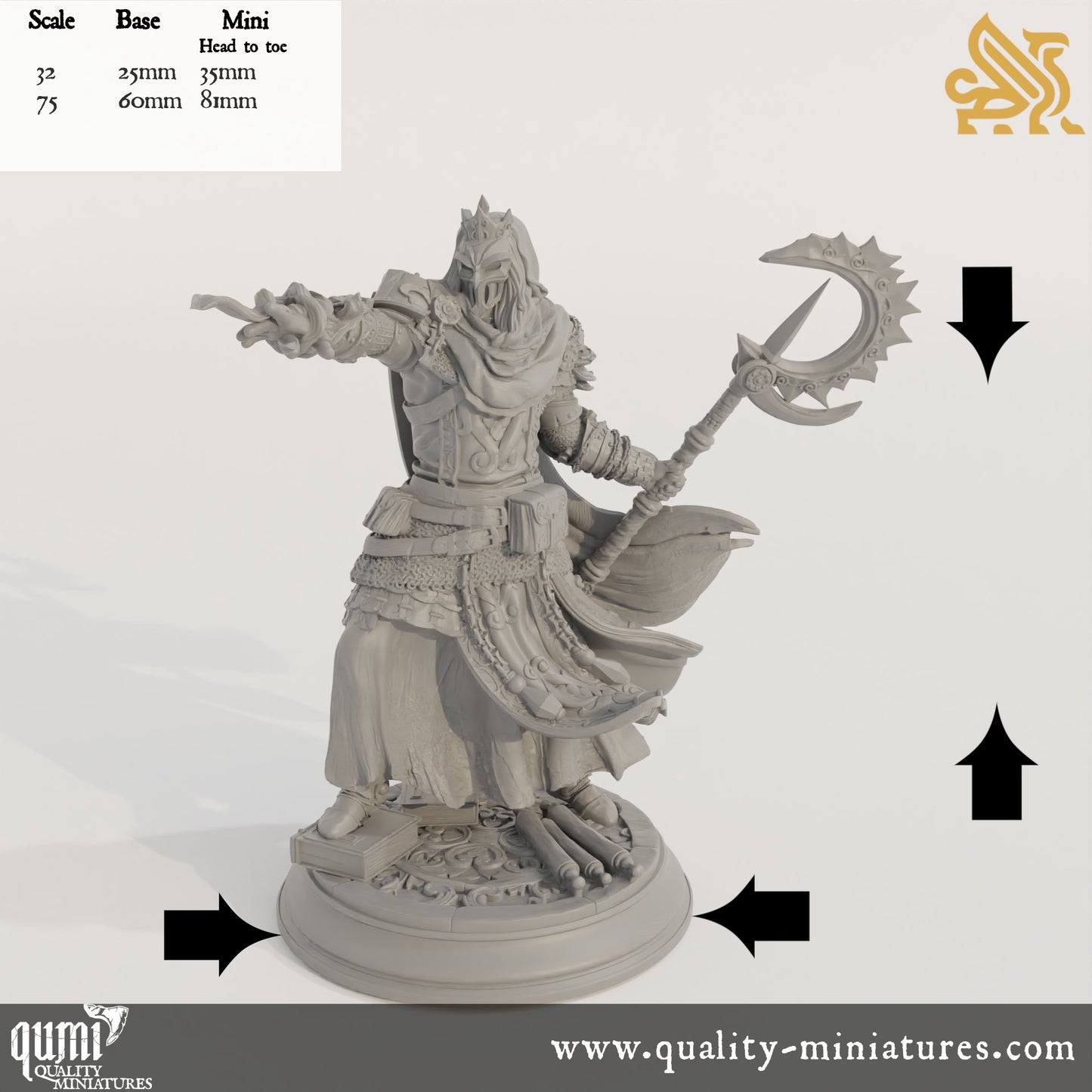 Bastian the Everknowing - Royal Psionic Master - 32mm 75mm Tabletop RPG Mini - Qumi - DM Stash Quality Miniatures - Qumi