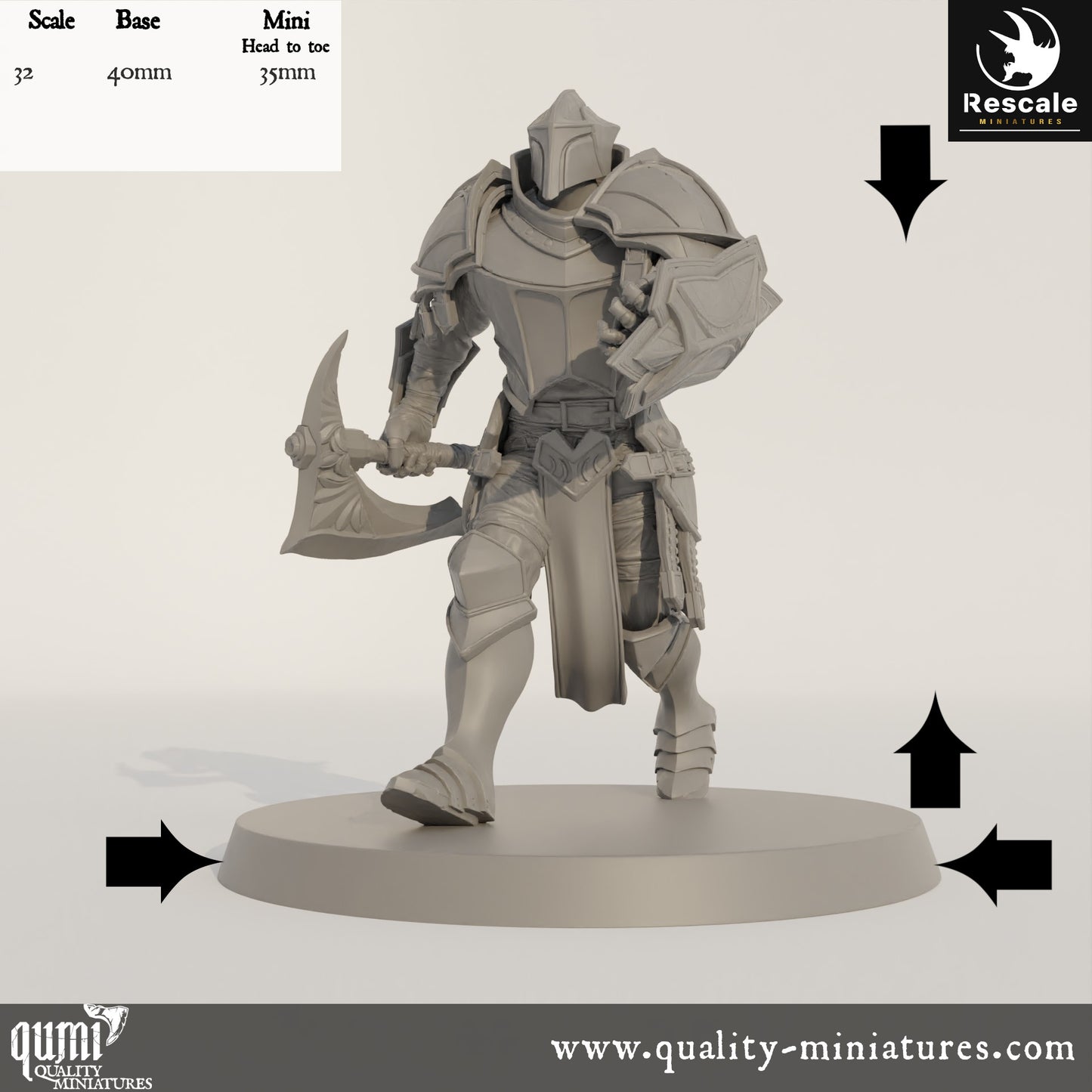 Aeterna Infantry Soldier - 32mm Tabletop RPG Mini - Qumi - Rescale Miniatures