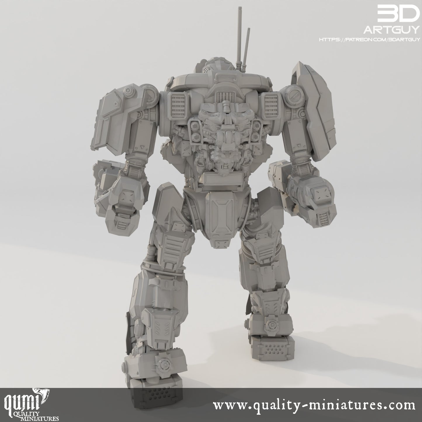 Battle Mech - 32mm Tabletop RPG Mini - Size L - Qumi Quality Miniatures - Qumi