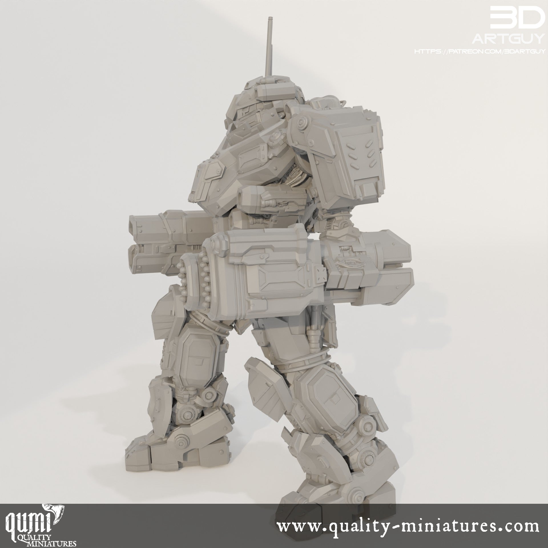 Battle Mech - 32mm Tabletop RPG Mini - Size L - Qumi Quality Miniatures - Qumi