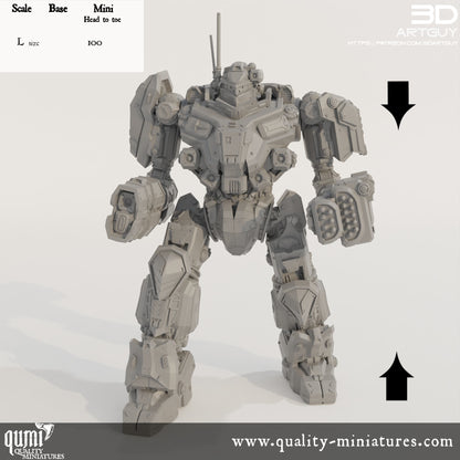 Battle Mech - 32mm Tabletop RPG Mini - Size L - Qumi Quality Miniatures - Qumi