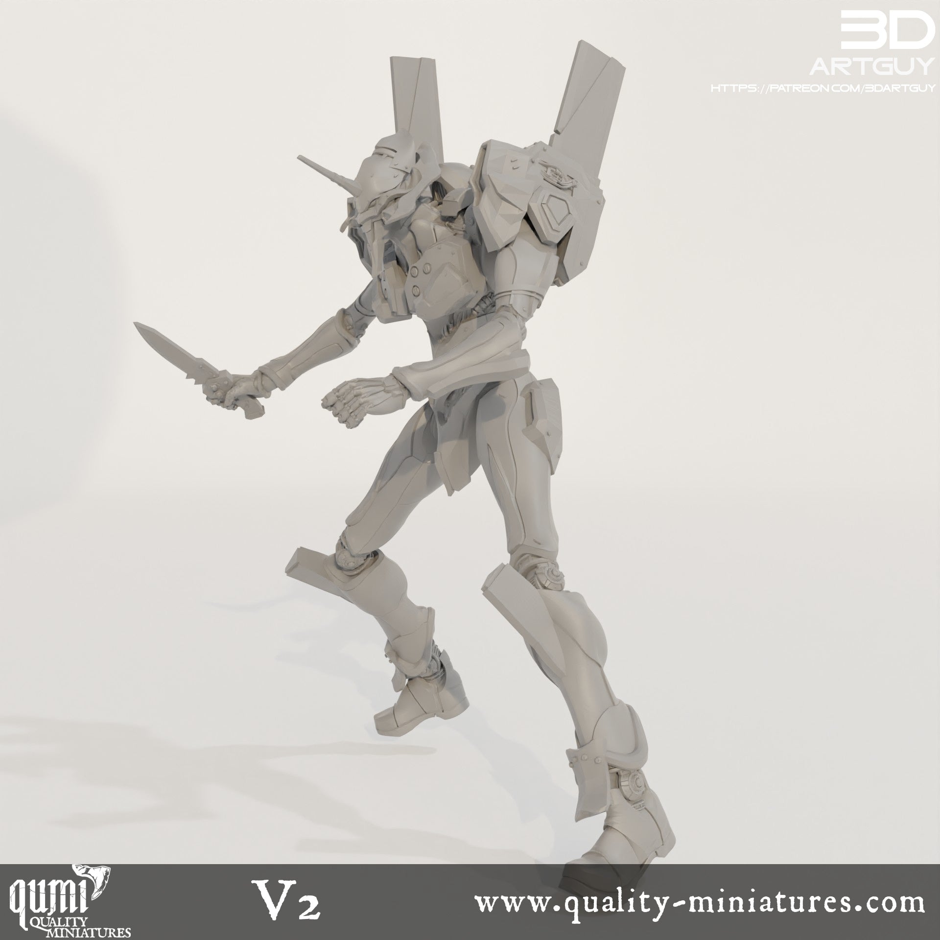 Berserker - 32mm Tabletop RPG Mini - Qumi - 3D ArtGuy Quality Miniatures - Qumi