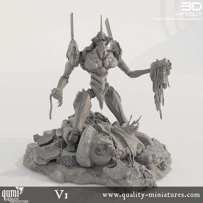 Berserker Diorama - 32mm Tabletop RPG Mini - Qumi - 3D ArtGuy Quality Miniatures - Qumi