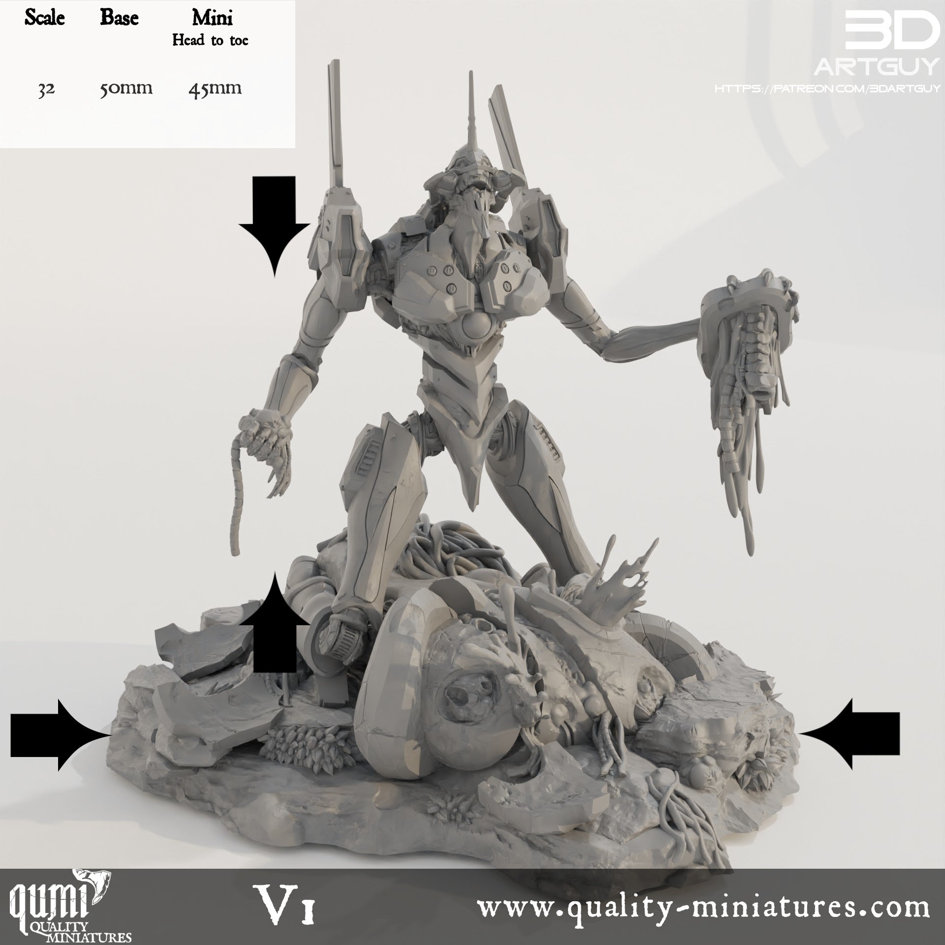 Berserker Diorama - 32mm Tabletop RPG Mini - Qumi - 3D ArtGuy Quality Miniatures - Qumi