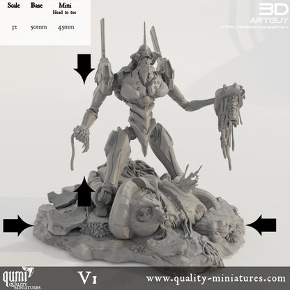 Berserker Diorama - 32mm Tabletop RPG Mini - Qumi - 3D ArtGuy Quality Miniatures - Qumi