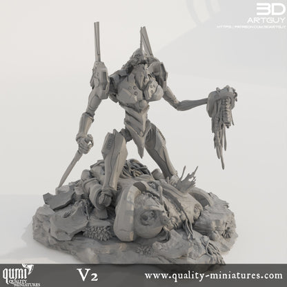 Berserker Diorama - 32mm Tabletop RPG Mini - Qumi - 3D ArtGuy Quality Miniatures - Qumi