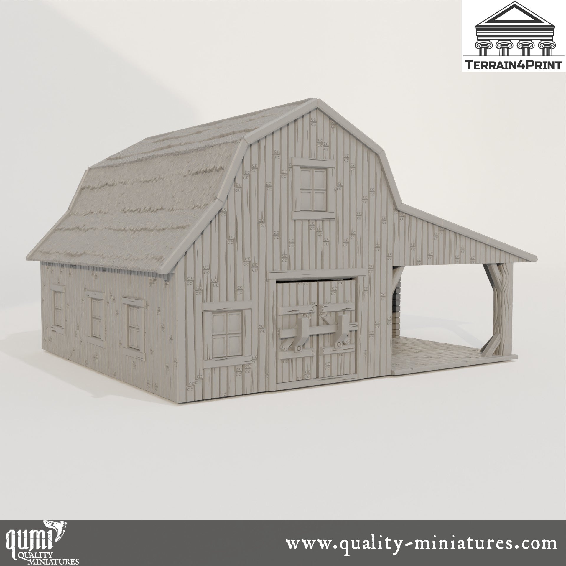 Big Barn Hrimstead - Resin Print - Tabletop RPG Terrain - Terrain4Print - Qumi Quality Miniatures - Qumi