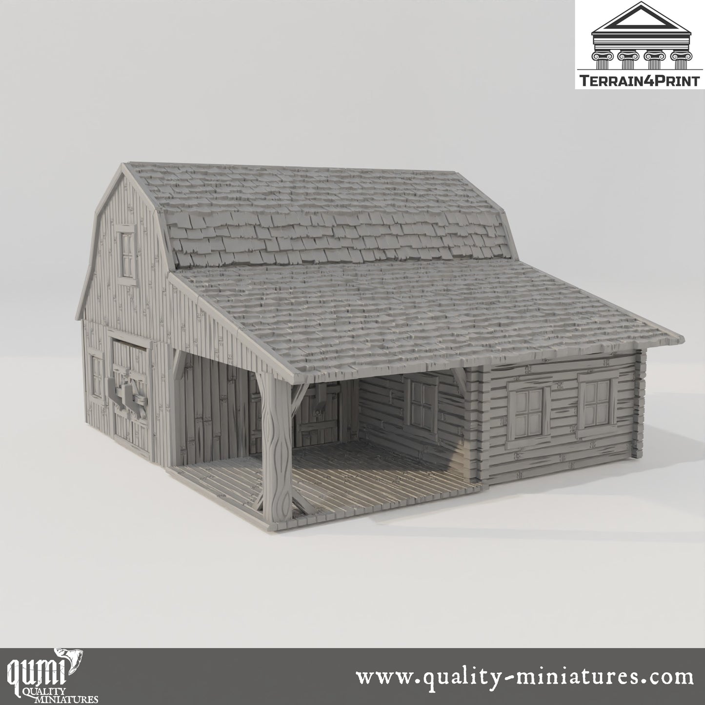 Big Barn Hrimstead - Resin Print - Tabletop RPG Terrain - Terrain4Print - Qumi Quality Miniatures - Qumi