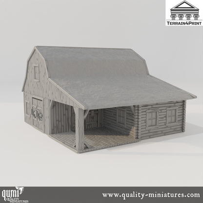 Big Barn Hrimstead - Resin Print - Tabletop RPG Terrain - Terrain4Print - Qumi Quality Miniatures - Qumi