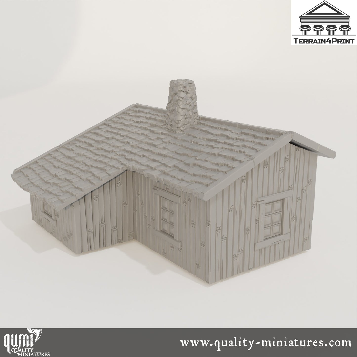 Big Cabin with Chimney Hrimstead - Resin Print - Tabletop RPG Terrain - Terrain4Print - Qumi Quality Miniatures - Qumi