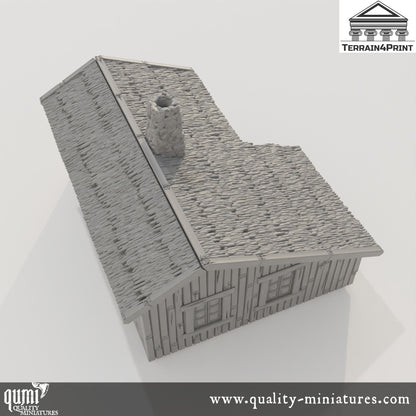 Big Cabin with Chimney Hrimstead - Resin Print - Tabletop RPG Terrain - Terrain4Print - Qumi Quality Miniatures - Qumi