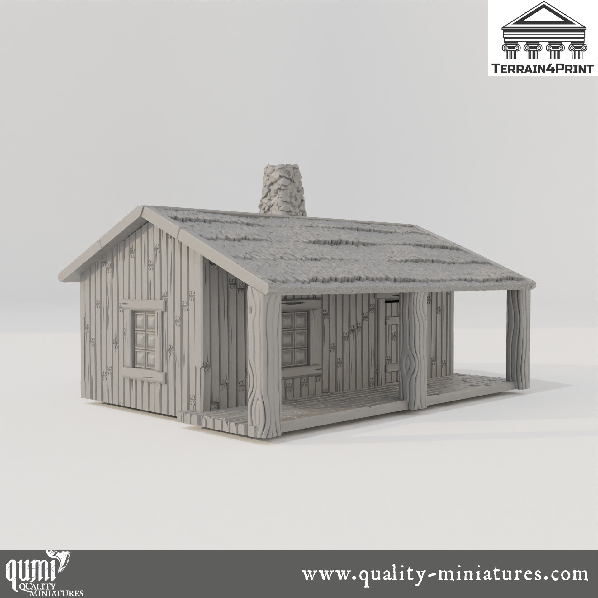 Big Cabin with Porch Hrimstead - Resin Print - Tabletop RPG Terrain - Terrain4Print - Qumi Quality Miniatures - Qumi