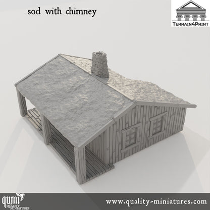 Big Cabin with Porch Hrimstead - Resin Print - Tabletop RPG Terrain - Terrain4Print - Qumi Quality Miniatures - Qumi