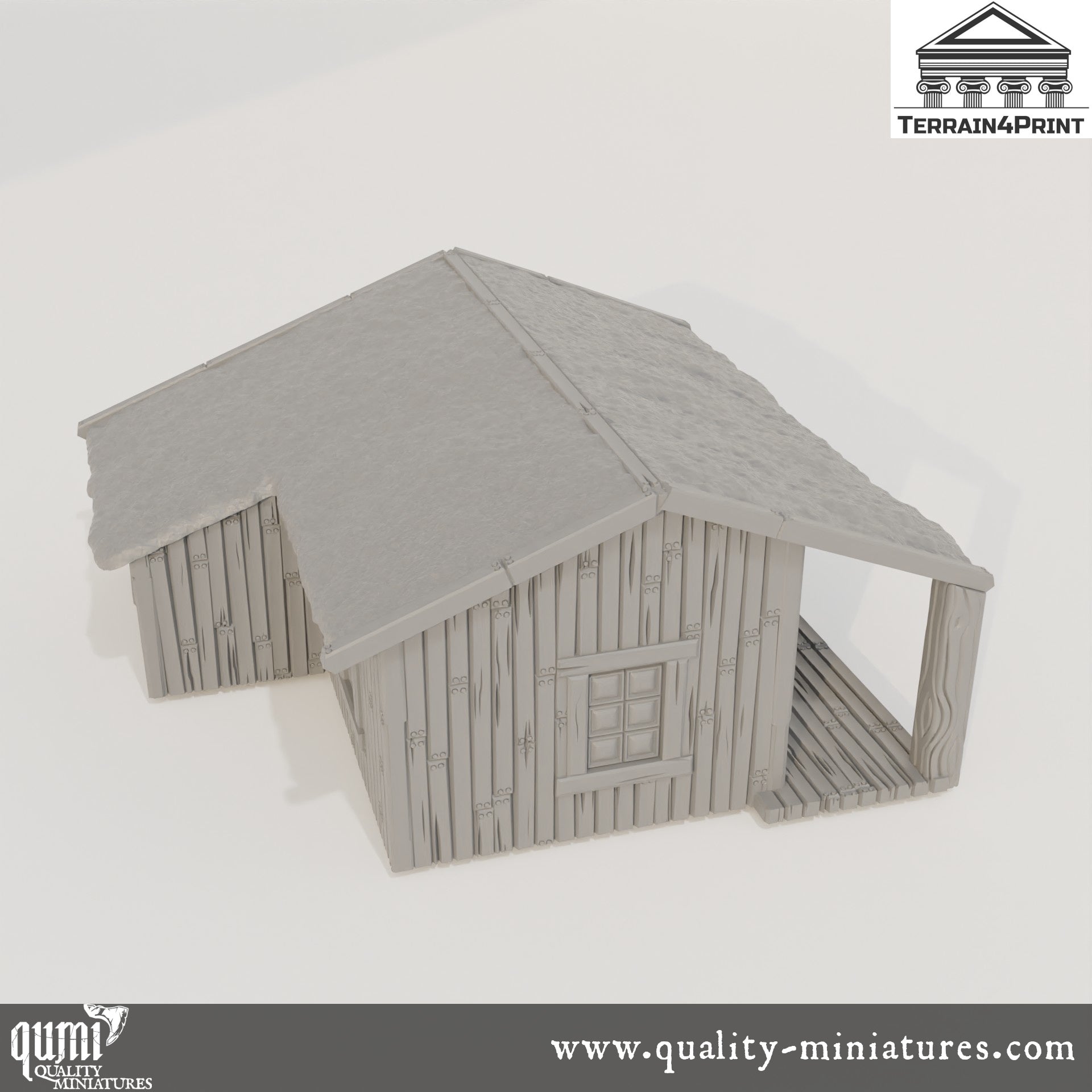 Big Cabin with Porch Hrimstead - Resin Print - Tabletop RPG Terrain - Terrain4Print - Qumi Quality Miniatures - Qumi