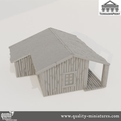 Big Cabin with Porch Hrimstead - Resin Print - Tabletop RPG Terrain - Terrain4Print - Qumi Quality Miniatures - Qumi