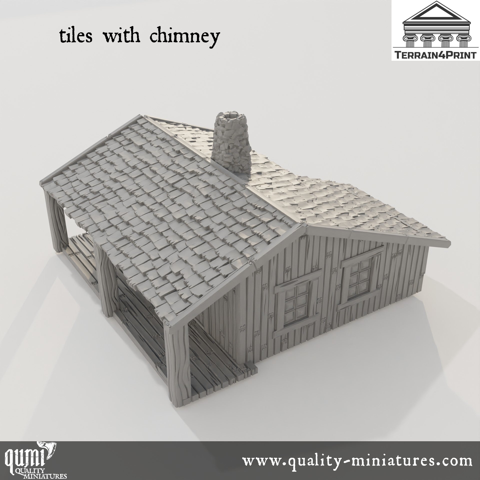 Big Cabin with Porch Hrimstead - Resin Print - Tabletop RPG Terrain - Terrain4Print - Qumi Quality Miniatures - Qumi