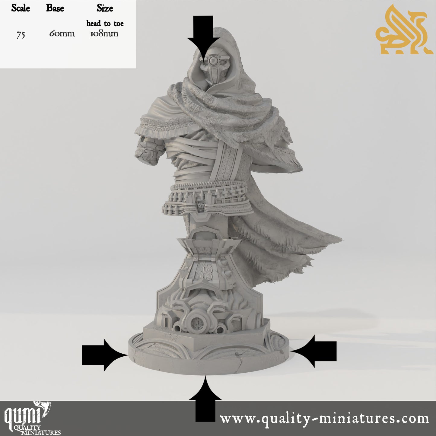 Bust - Big Iron - Soulforged Gunslinger - 32mm 75mm Tabletop RPG Mini - Qumi - DM Stash