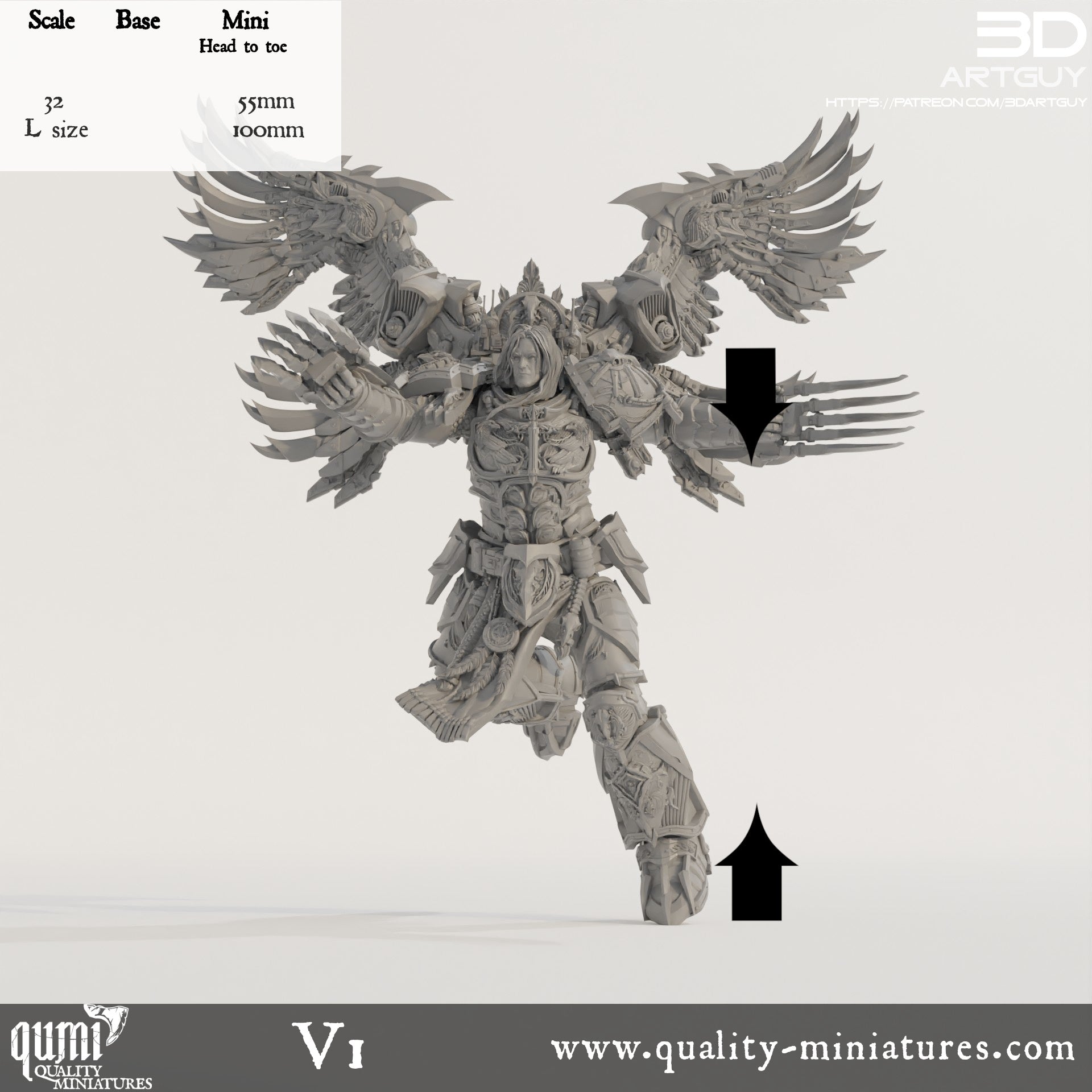 Bird Ninja - 32mm Tabletop RPG Mini - Qumi - 3D ArtGuy Quality Miniatures - Qumi