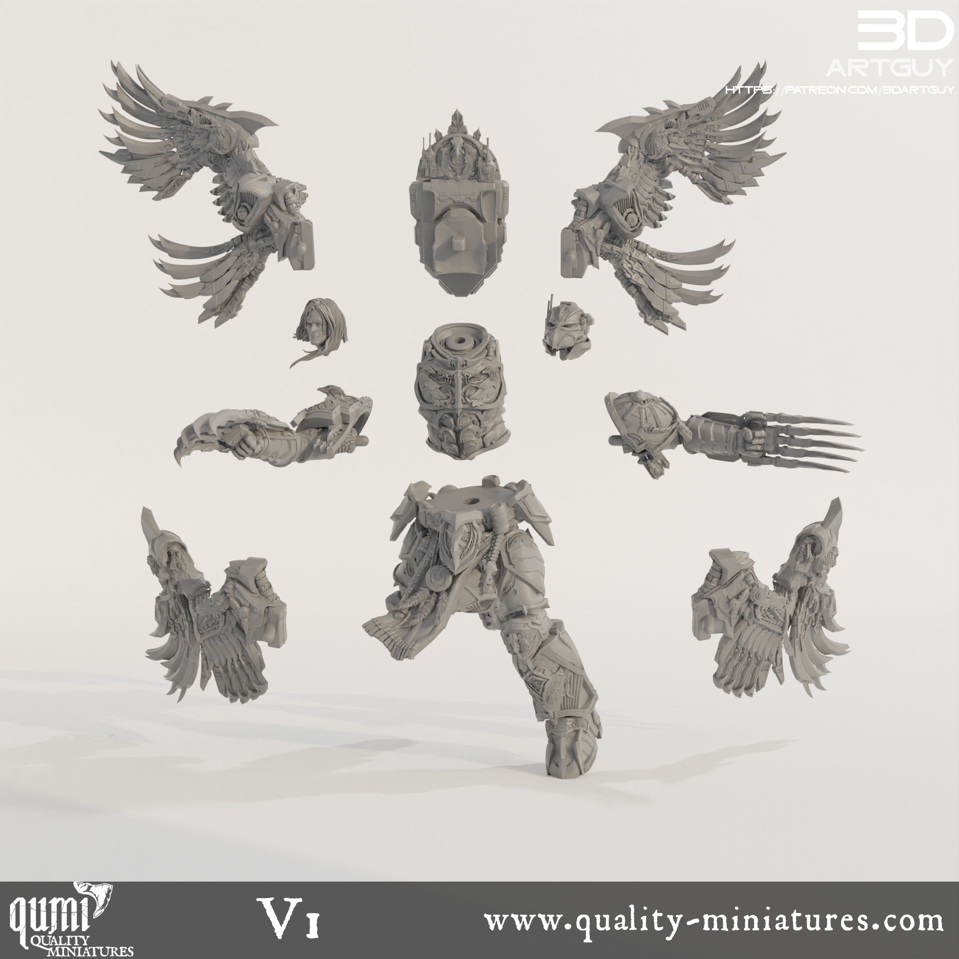 Bird Ninja - 32mm Tabletop RPG Mini - Qumi - 3D ArtGuy Quality Miniatures - Qumi