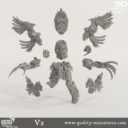 Bird Ninja - 32mm Tabletop RPG Mini - Qumi - 3D ArtGuy Quality Miniatures - Qumi