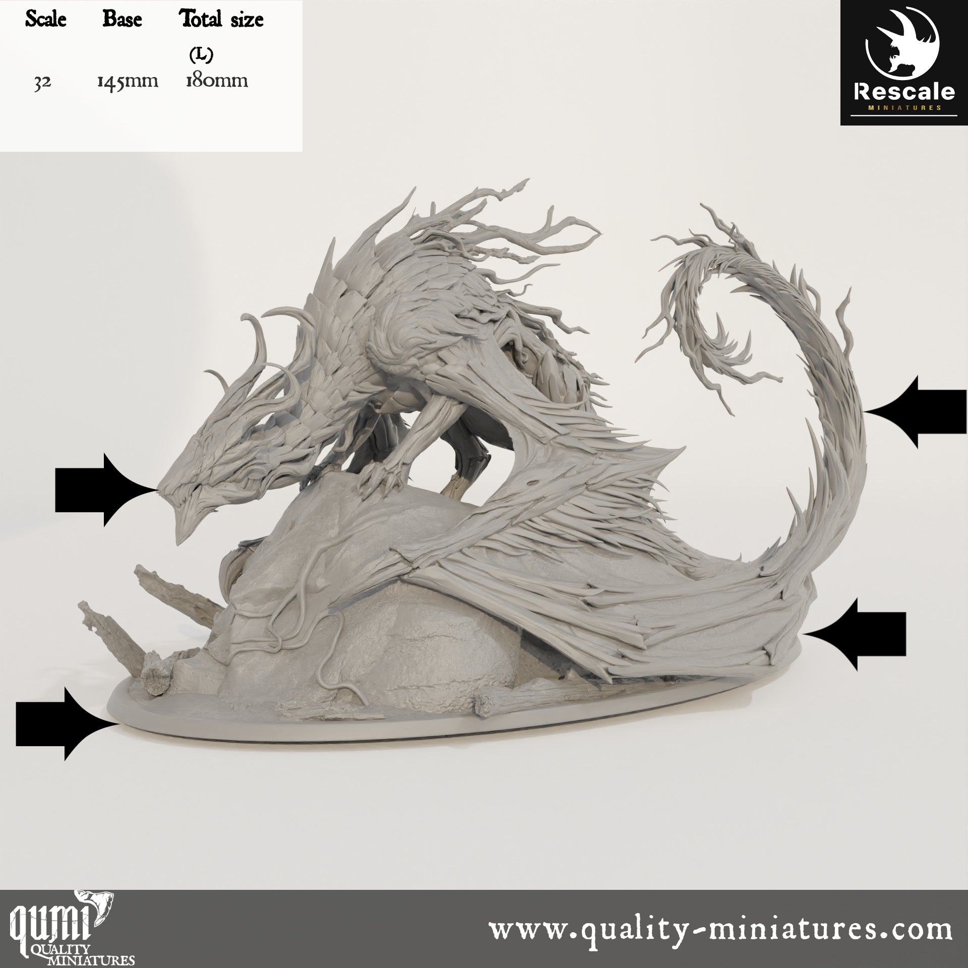 Briar Dragon - 32mm Tabletop RPG Mini - Qumi - Rescale Miniatures Quality Miniatures - Qumi