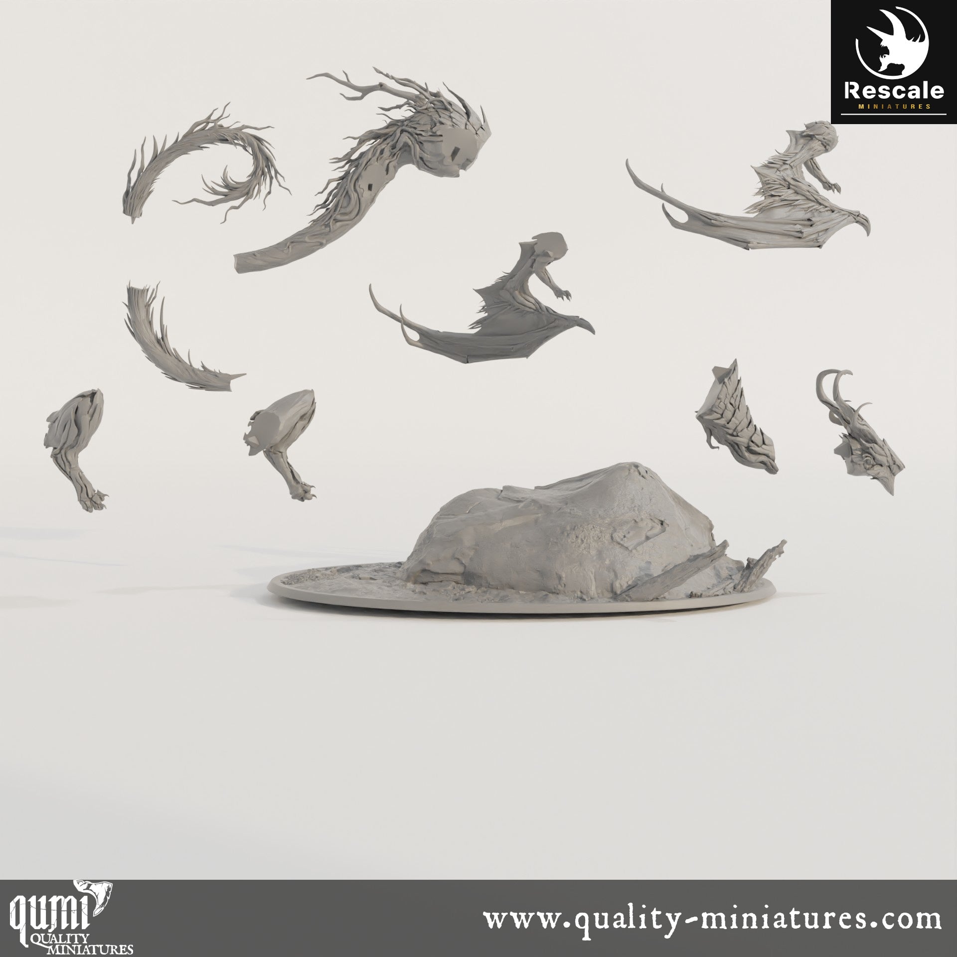 Briar Dragon - 32mm Tabletop RPG Mini - Qumi - Rescale Miniatures Quality Miniatures - Qumi