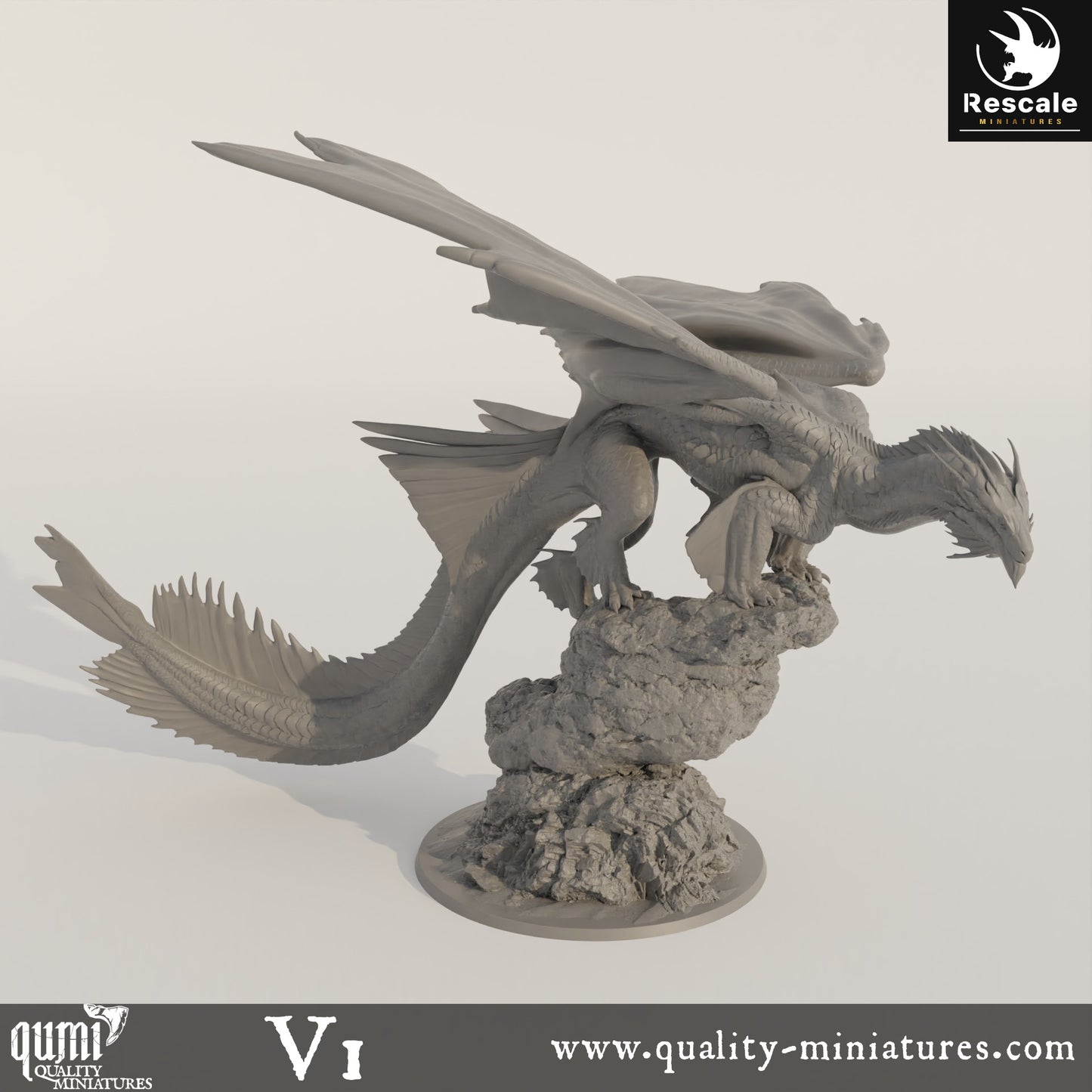 Bronze Dragon - 32mm Tabletop RPG Mini - Qumi - Rescale Miniatures