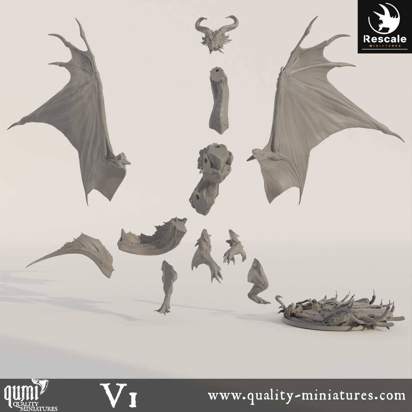 Bronze Dragon Legendary - 32mm Tabletop RPG Mini - Qumi - Rescale Miniatures