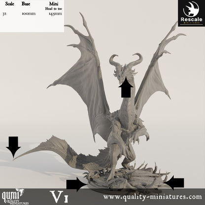 Bronze Dragon Legendary - 32mm Tabletop RPG Mini - Qumi - Rescale Miniatures