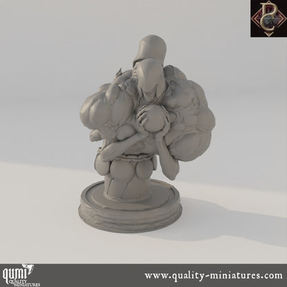 Drenial and Bermegoth Bust - 75mm 110mm Tabletop RPG Mini - Qumi - Parasite Collectibles