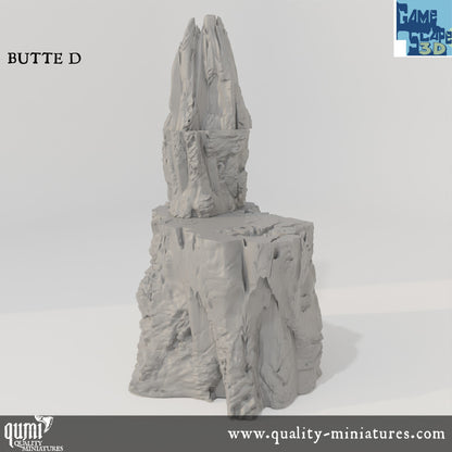 Buttes - Resin Print - Tabletop RPG Terrain - GameScape3D - Qumi Quality Miniatures - Qumi