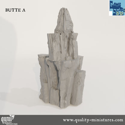 Buttes - Resin Print - Tabletop RPG Terrain - GameScape3D - Qumi Quality Miniatures - Qumi