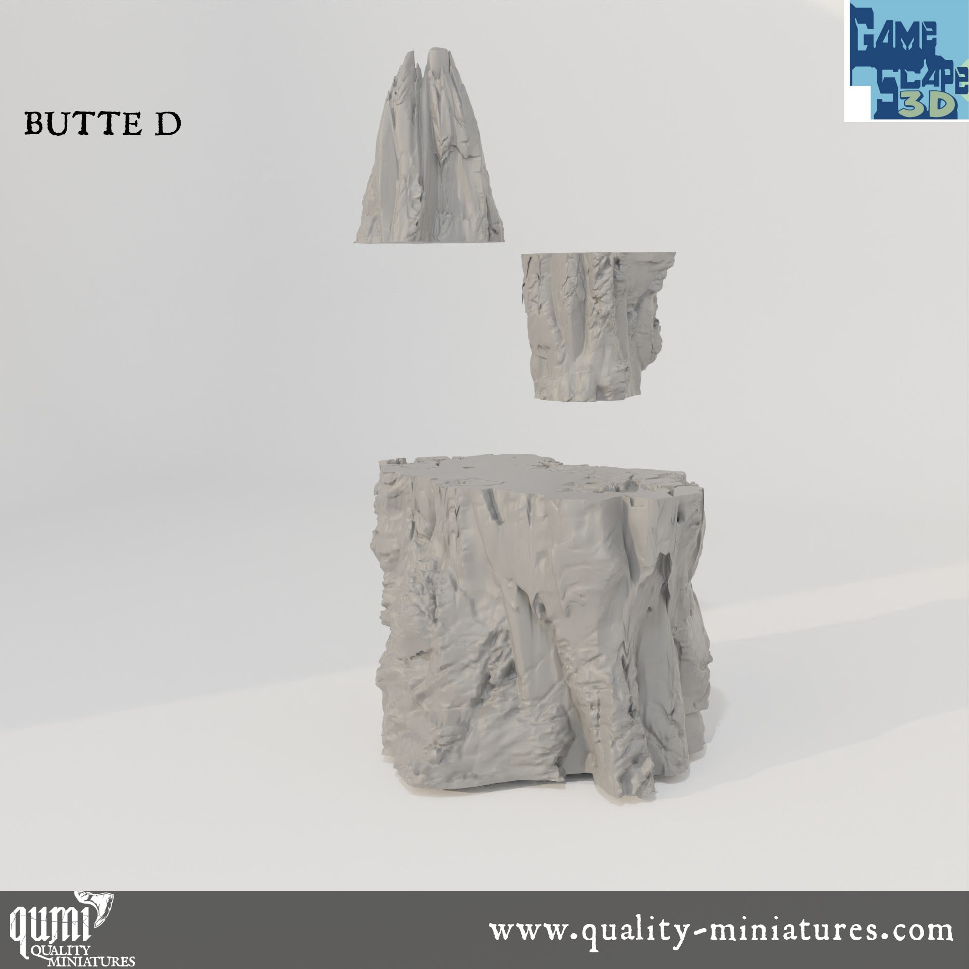 Buttes - Resin Print - Tabletop RPG Terrain - GameScape3D - Qumi Quality Miniatures - Qumi