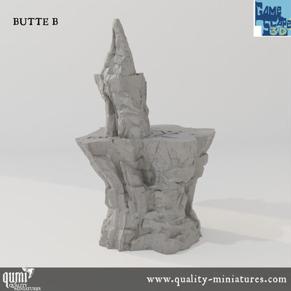 Buttes - Resin Print - Tabletop RPG Terrain - GameScape3D - Qumi Quality Miniatures - Qumi