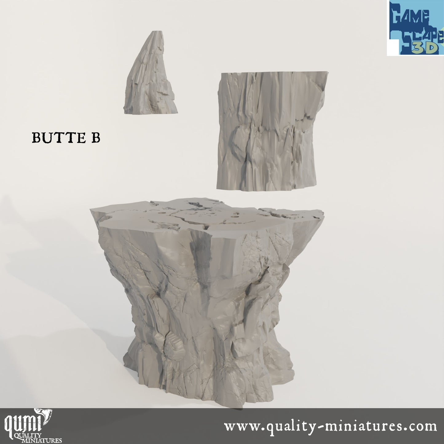 Buttes - Resin Print - Tabletop RPG Terrain - GameScape3D - Qumi Quality Miniatures - Qumi