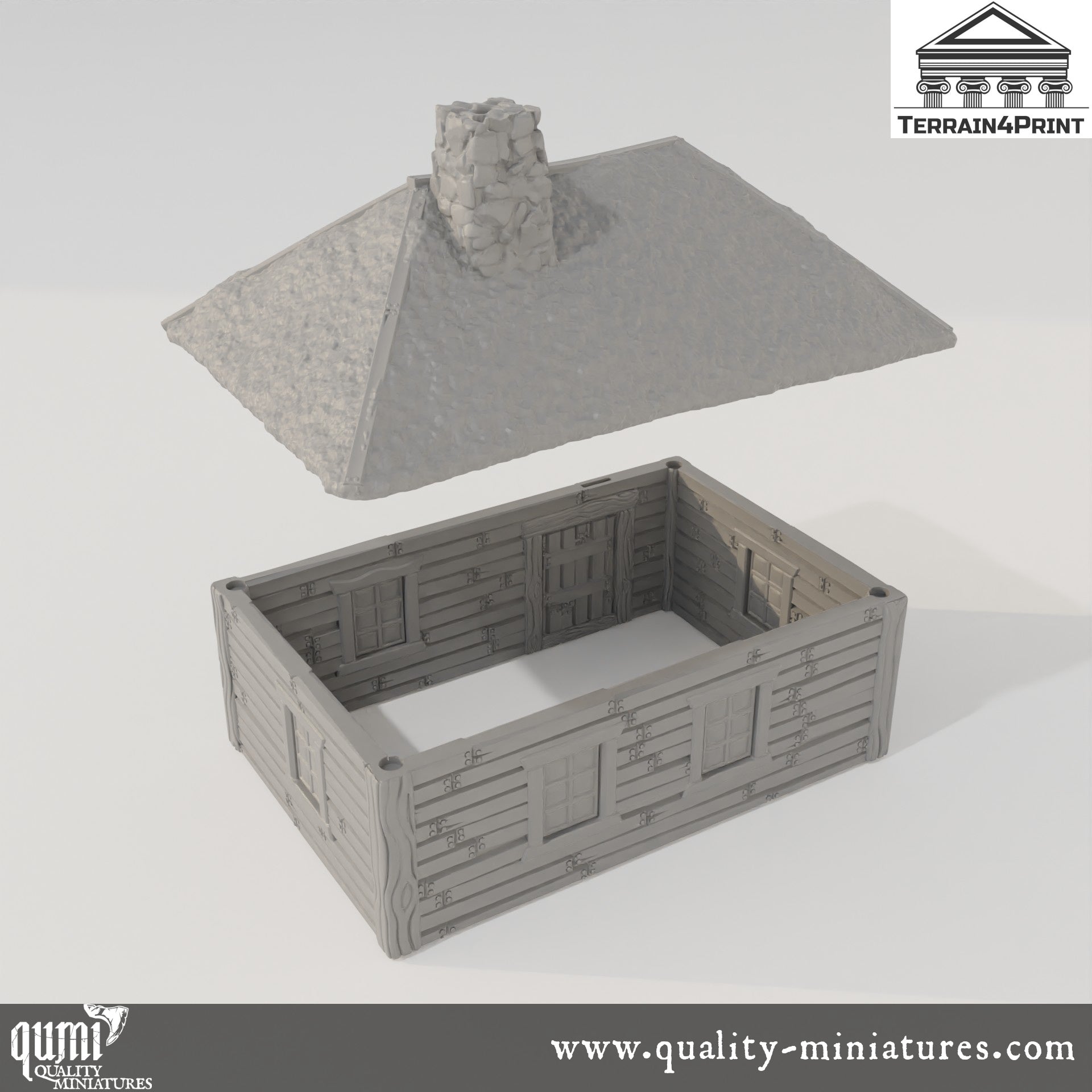 Cabin with Chimney Hrimstead - Resin Print - Tabletop RPG Terrain - Terrain4Print - Qumi Quality Miniatures - Qumi