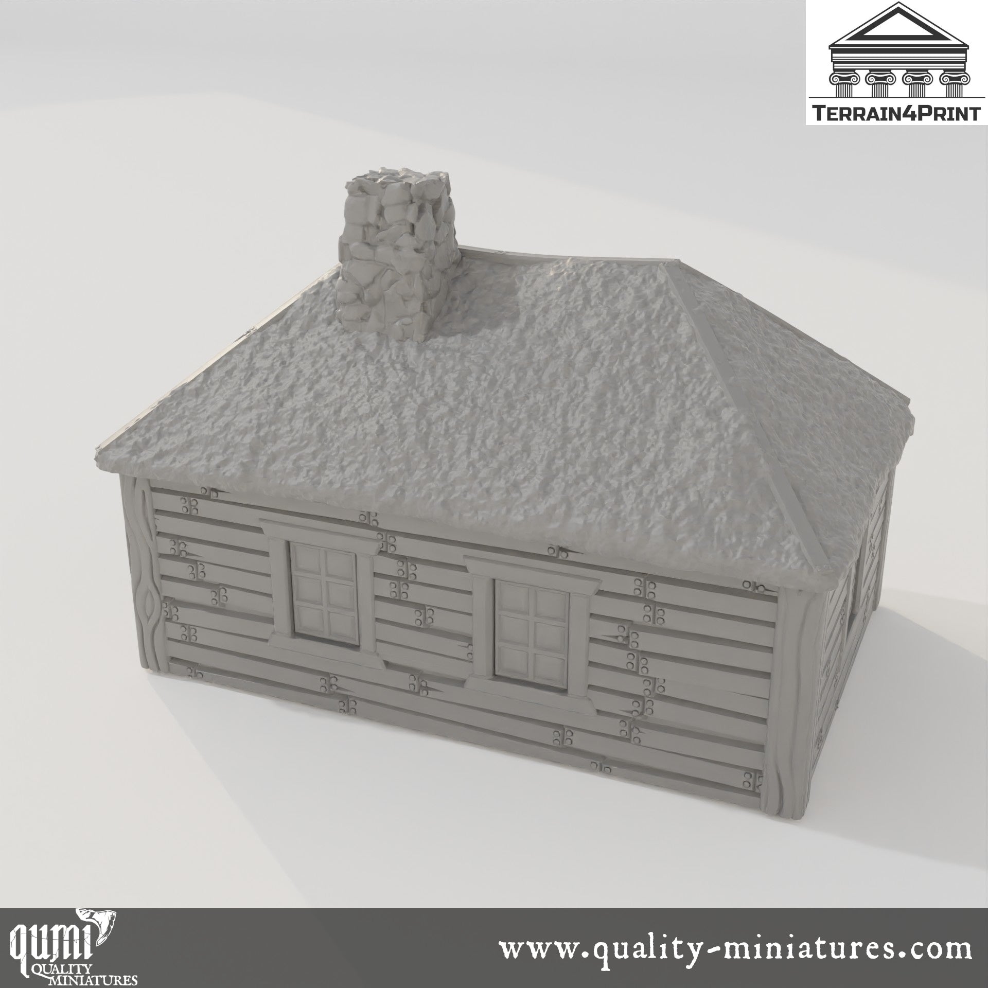 Cabin with Chimney Hrimstead - Resin Print - Tabletop RPG Terrain - Terrain4Print - Qumi Quality Miniatures - Qumi