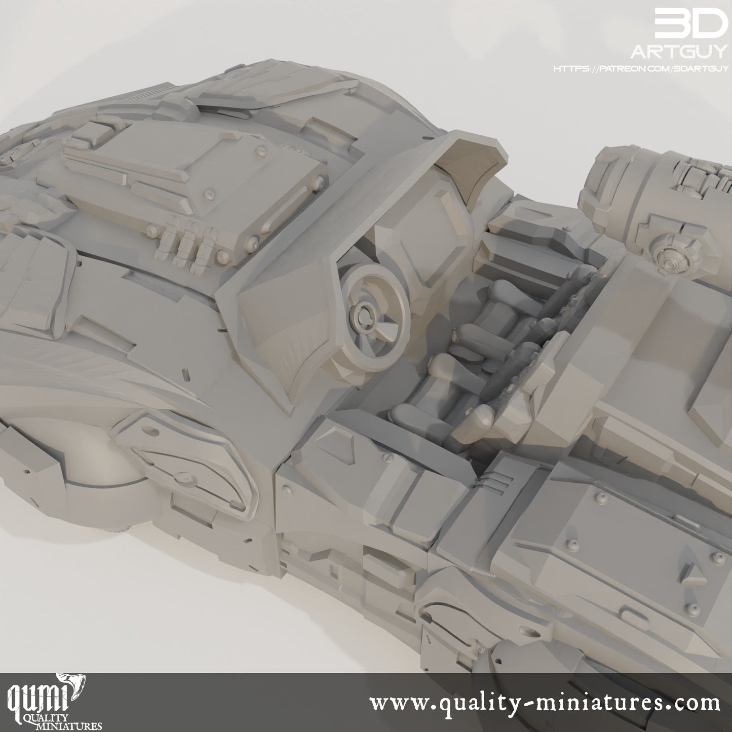 Car V1 - 32mm Tabletop RPG Miniature 3D Resin Printed Vehicle Quality Miniatures - Qumi