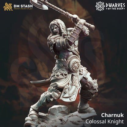 Charnuk - Colossal Knight - 32mm 75mm Tabletop RPG Mini - Qumi - DM Stash