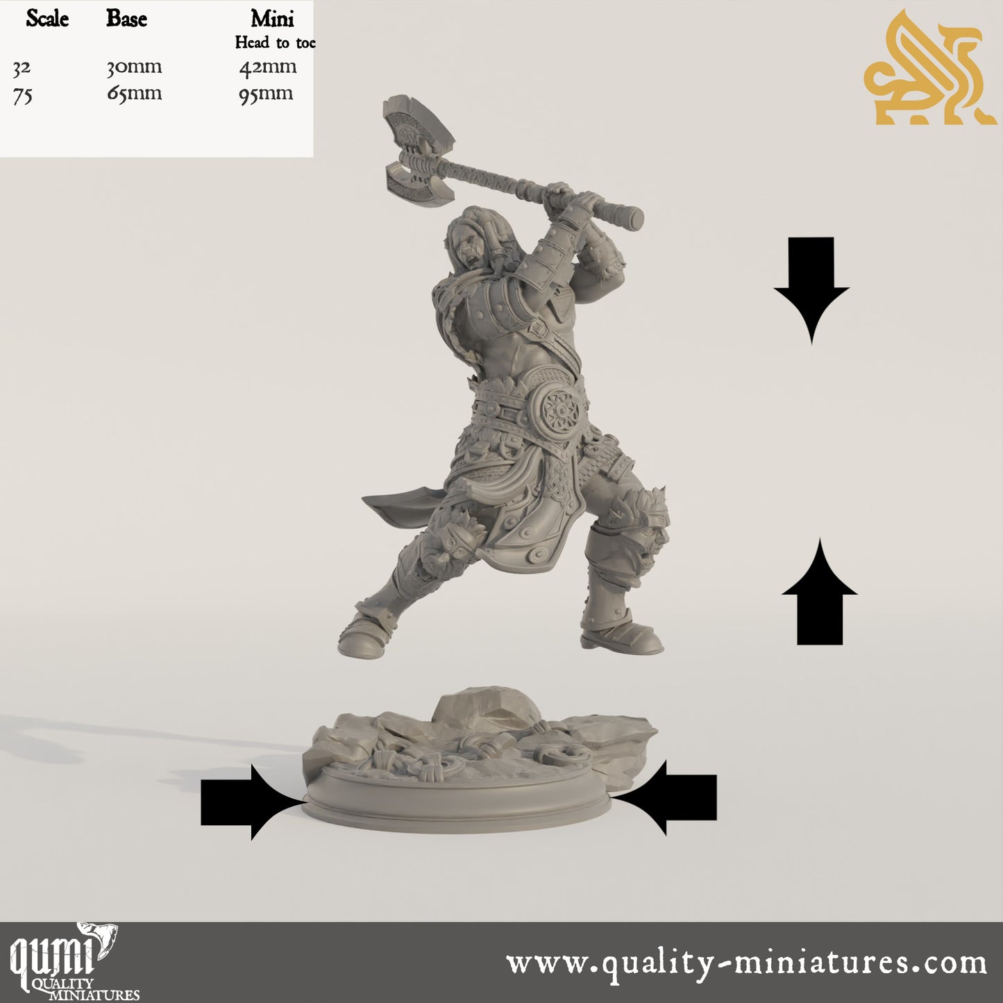 Charnuk - Colossal Knight - 32mm 75mm Tabletop RPG Mini - Qumi - DM Stash