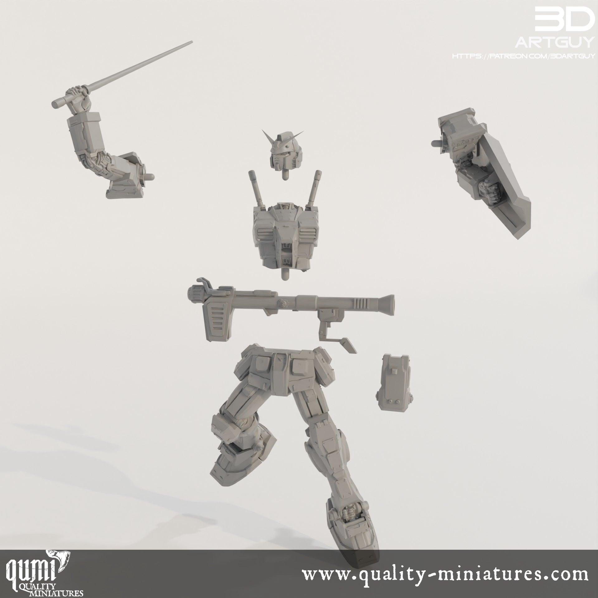 Classic Mech - 32mm Tabletop RPG Mini - Size L - Qumi Quality Miniatures - Qumi