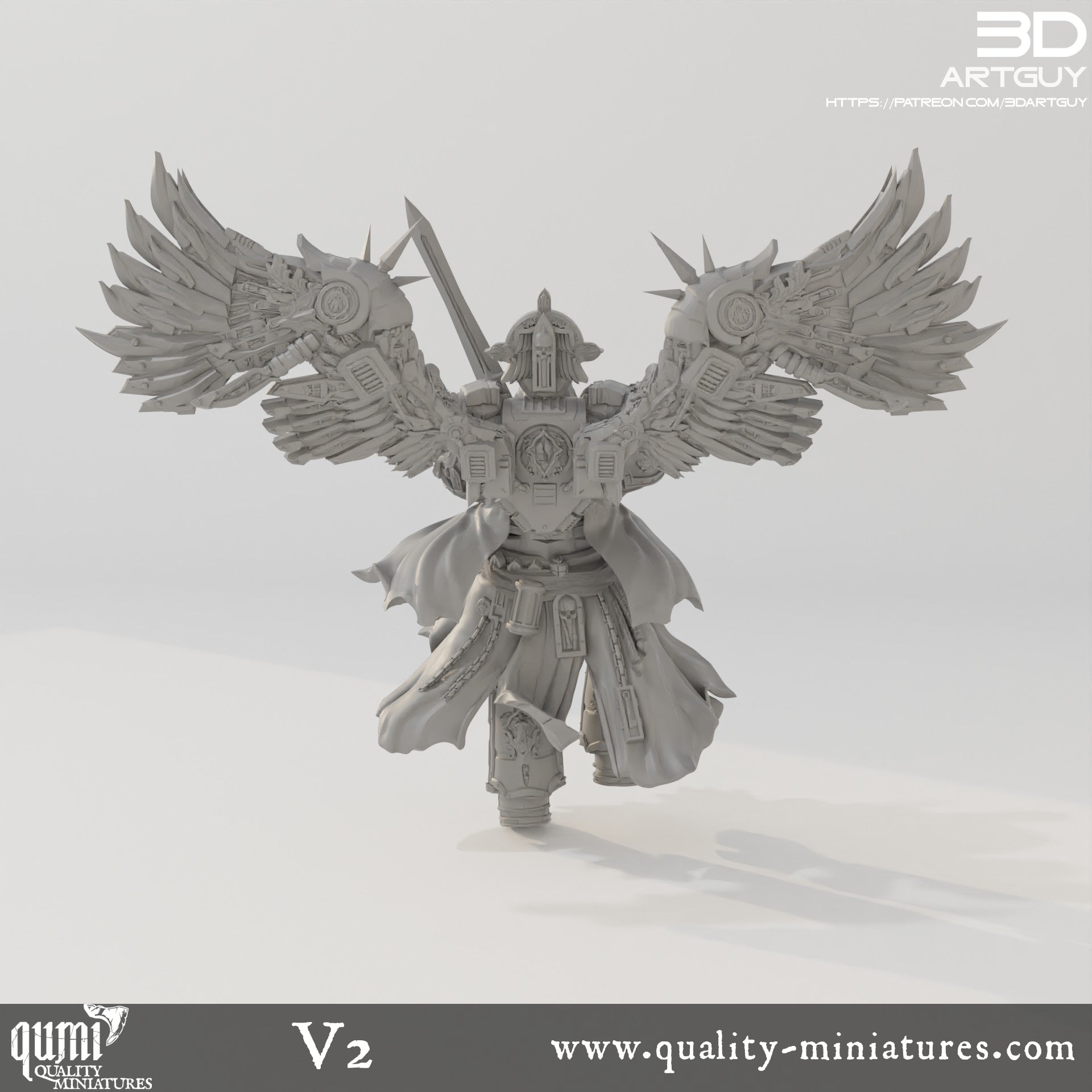 Cowled Angel - 32mm Tabletop RPG Mini - Qumi Quality Miniatures - Qumi