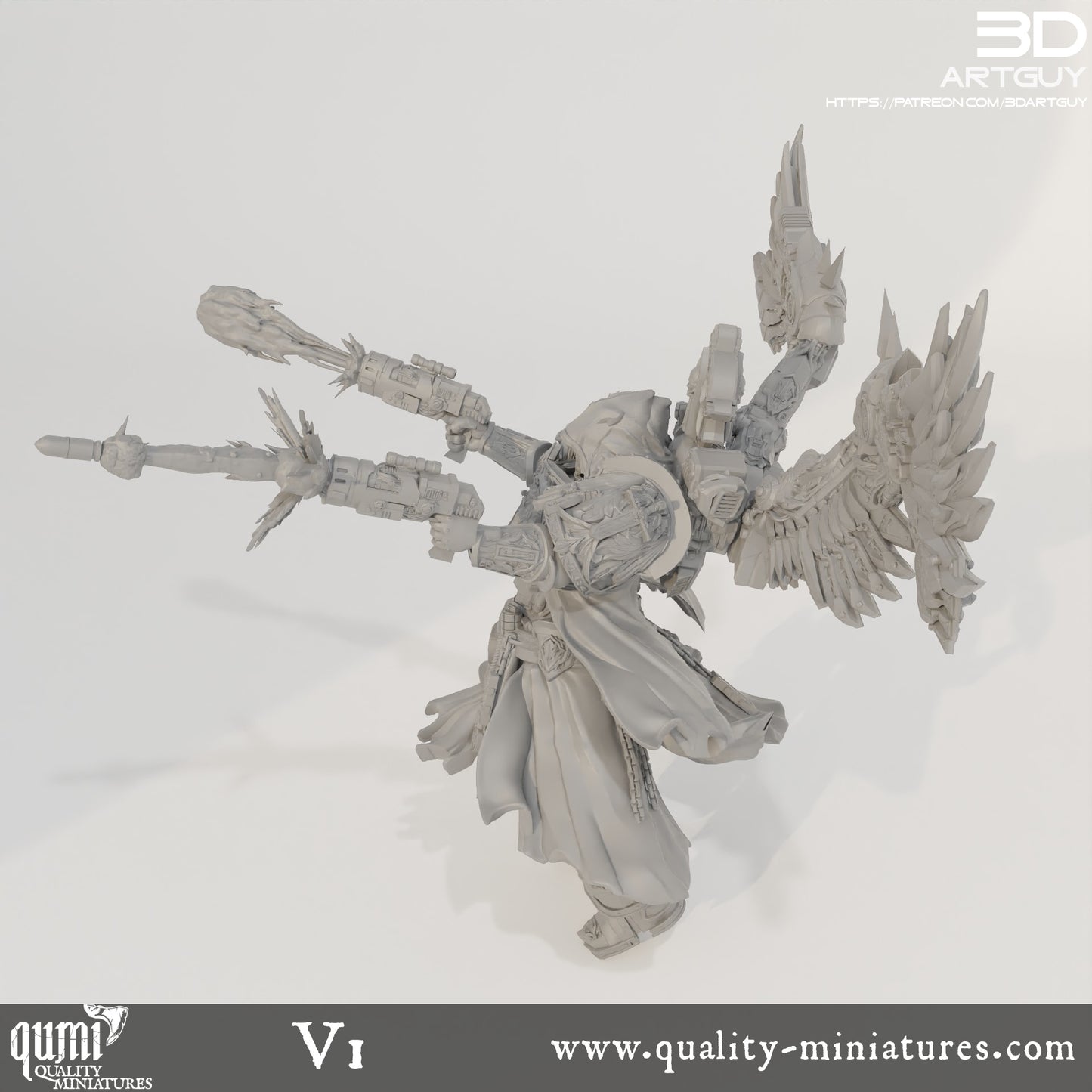 Cowled Angel - 32mm Tabletop RPG Mini - Qumi Quality Miniatures - Qumi